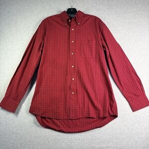 Pendleton Shirt Men's L Broadway Cloth Wrinkle Resistant Button Down Red Plaid